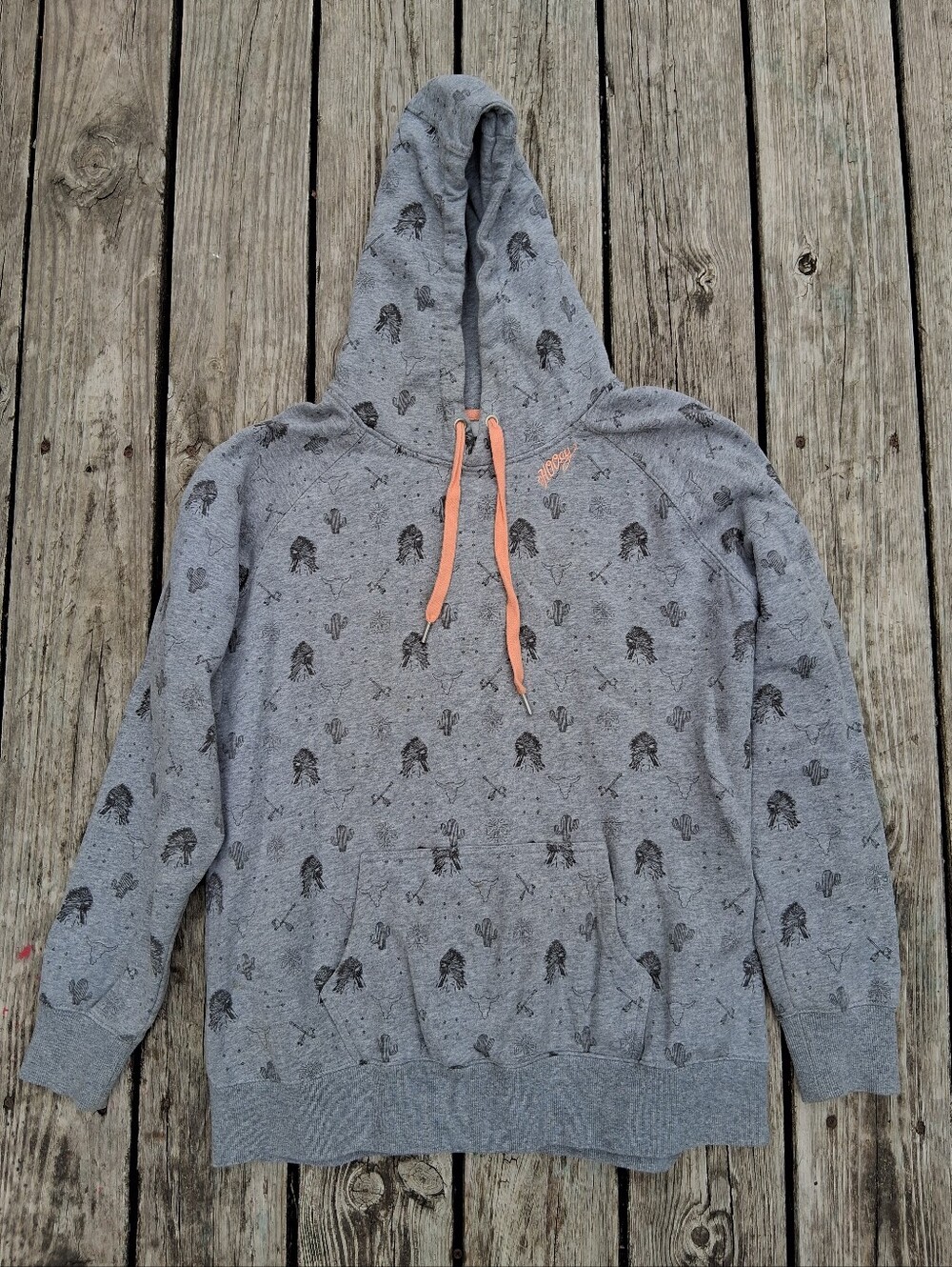Hooey Ladies Plains Southwestern Patterned Grey Hoodie XL